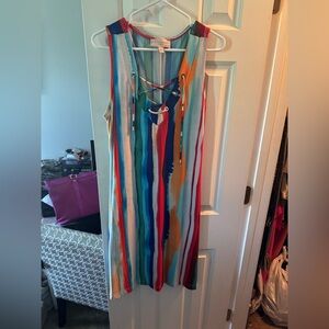 Philosophy Multicolor Striped Mini Dress Large